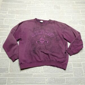 VINTAGE Madeline Island Sweater Womens XL Purple Knit Puff Print Sweatshirt Cali